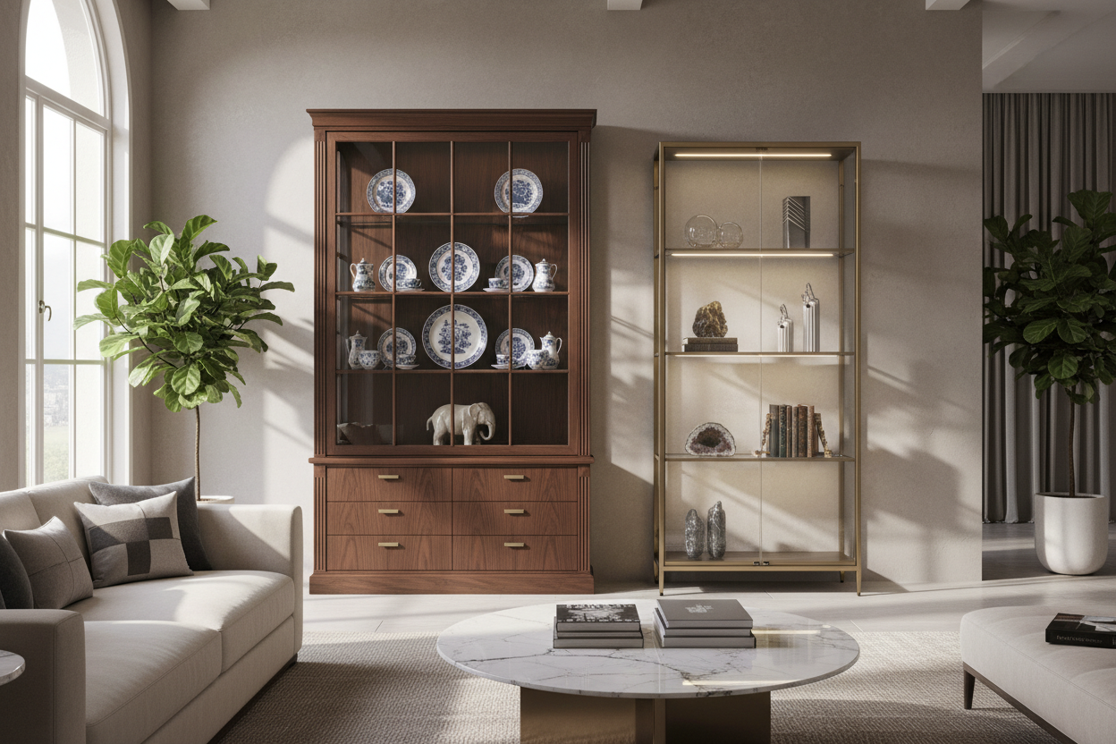 China Cabinets Furniture — How to Choose Between Curio Hutches and Display Cases