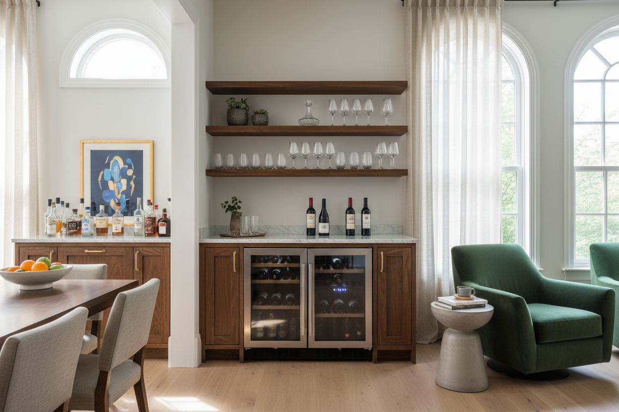 Your Ugly Metal Fridge Needs a Cabinet for Wine Cooler