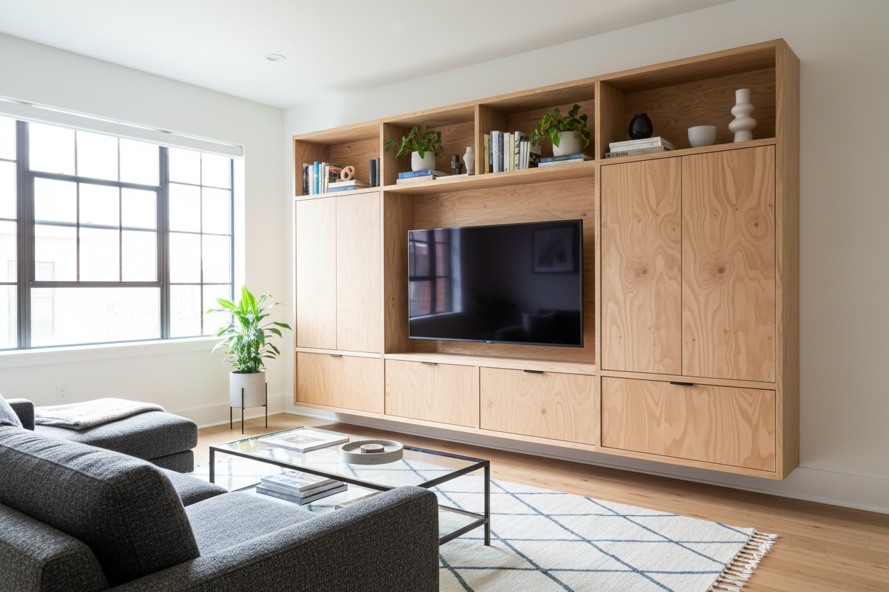 My $200 Hack: A DIY Wall Mounted TV Cabinet With Doors