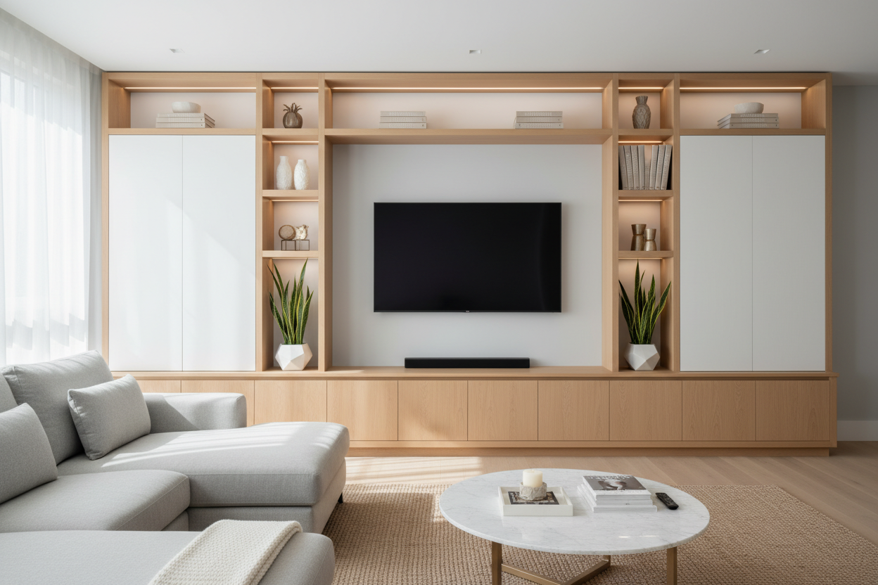 How to Style a Living Spaces Wall Unit Without Shrinking Your Room