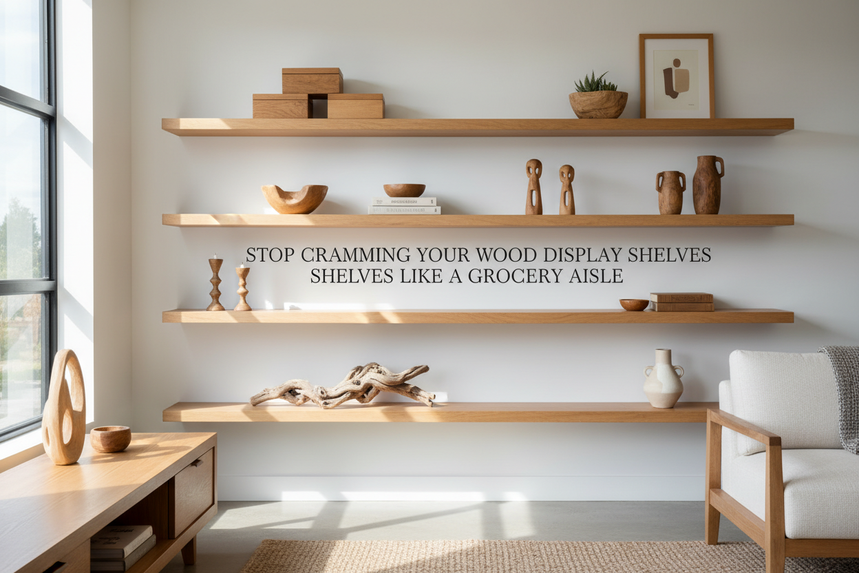 Stop Cramming Your Wood Display Shelves Like a Grocery Aisle