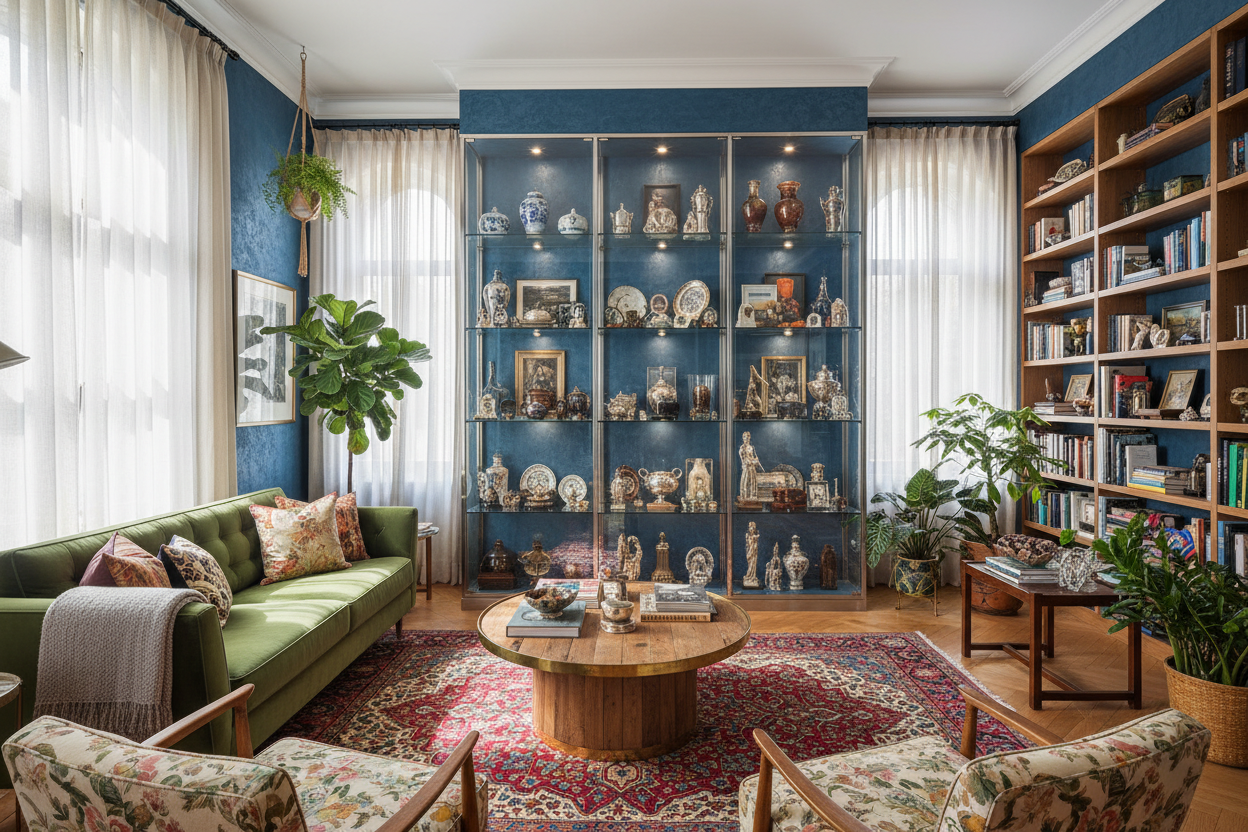 Where to Put a Big Glass Display Case So It Doesn't Look Clunky