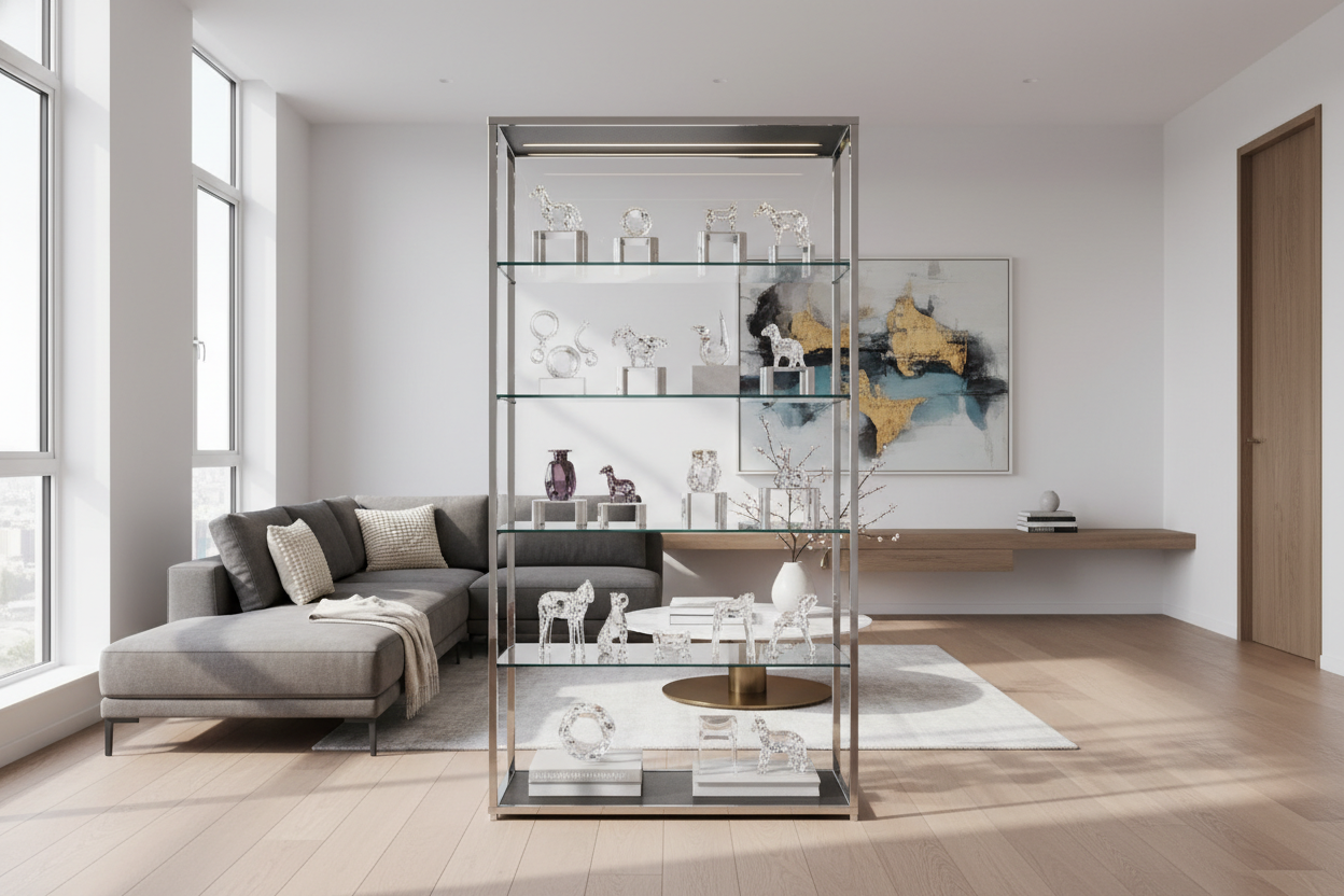 How to Modernize a Crystal Figurine Display Case (No Doilies Allowed)