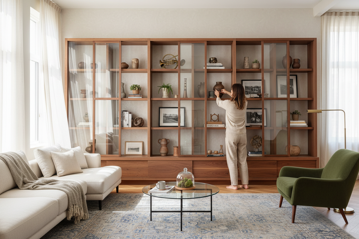 I'm Calling It: The Display Case Wood Glass Combo is Peak Cozy Decor
