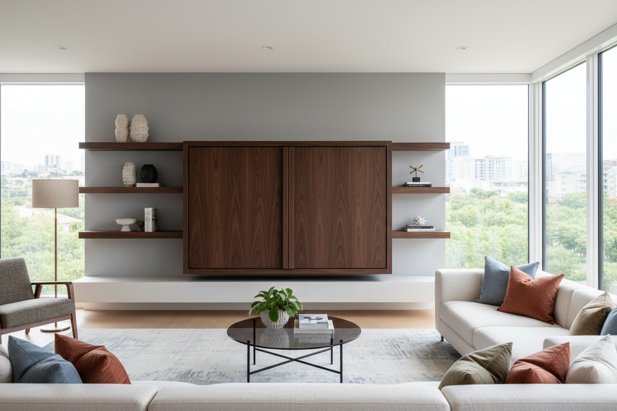 I Rescued My Living Room Vibe With a TV Cabinet With Doors to Hide TV