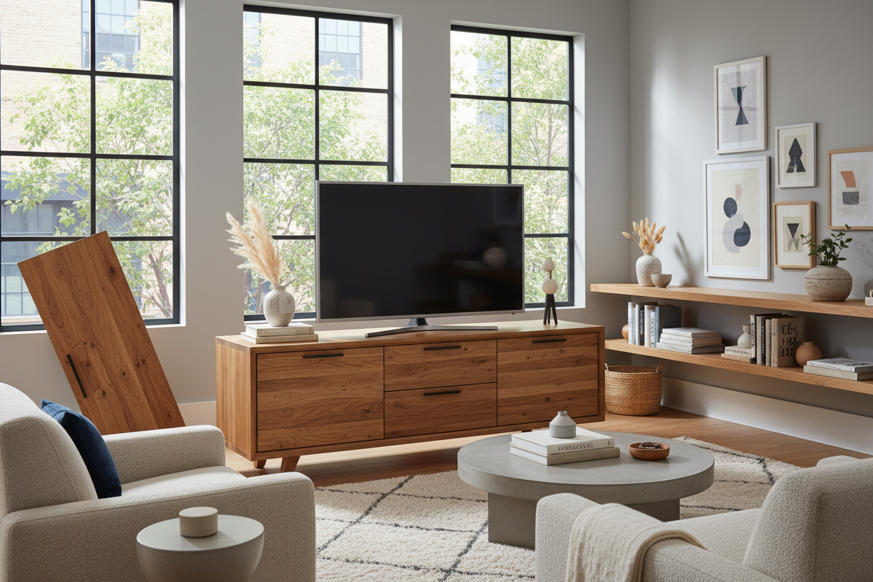 Why I Finally Ditched My Sagging MDF Console for a TV Stand in Wood
