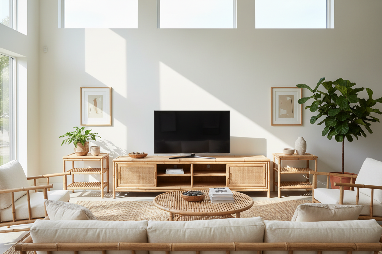 Why Bamboo TV Stands Are the Cure for a 'Heavy' Living Room