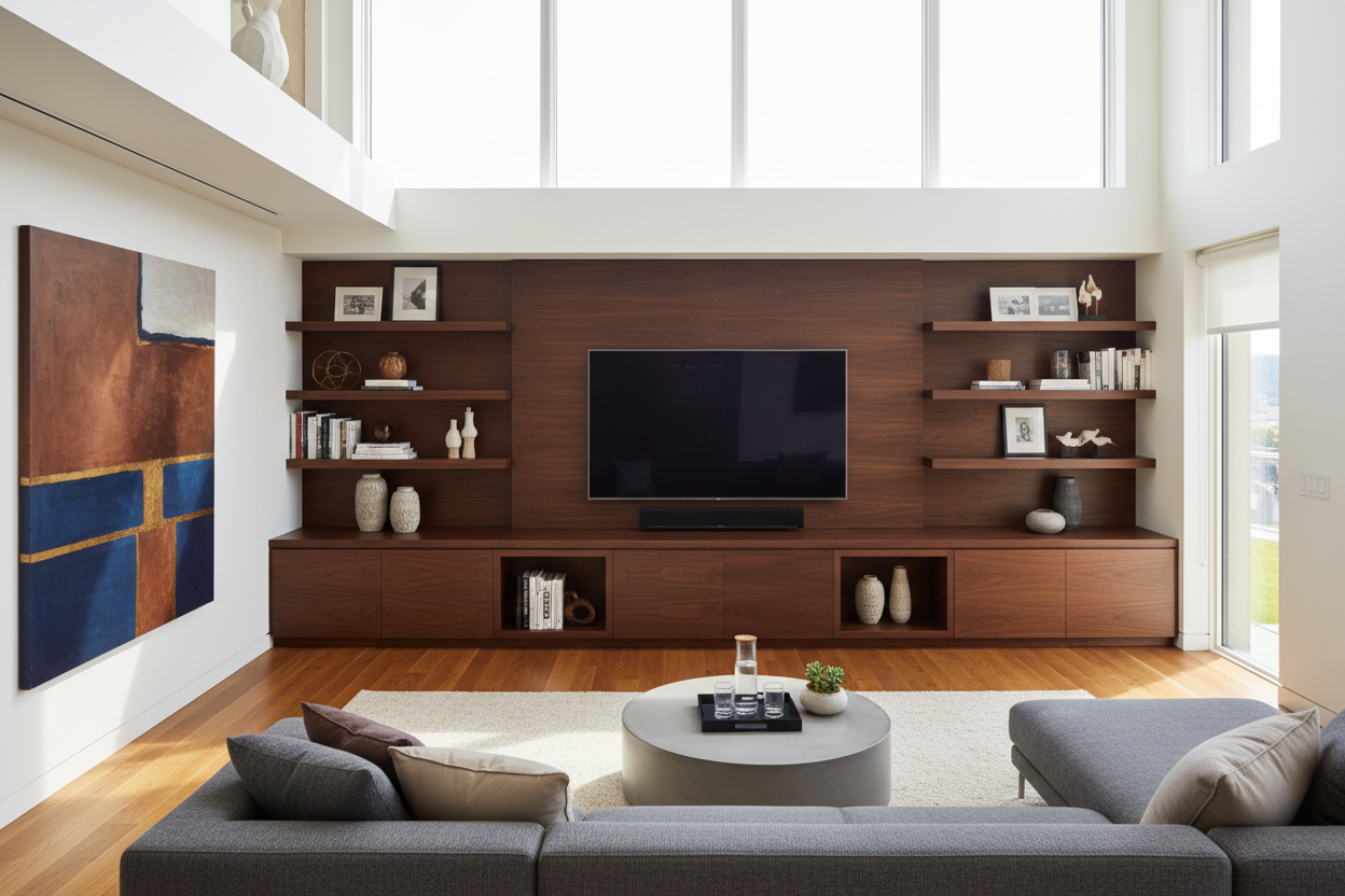 I Was Afraid a Modern Dark Wood TV Stand Would Ruin My Room