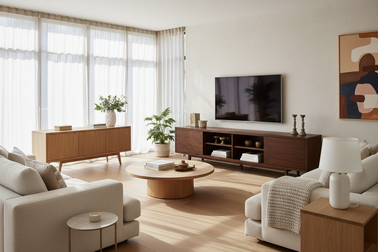 Light Wood is Everywhere, But Dark Oak TV Stands Look Expensive
