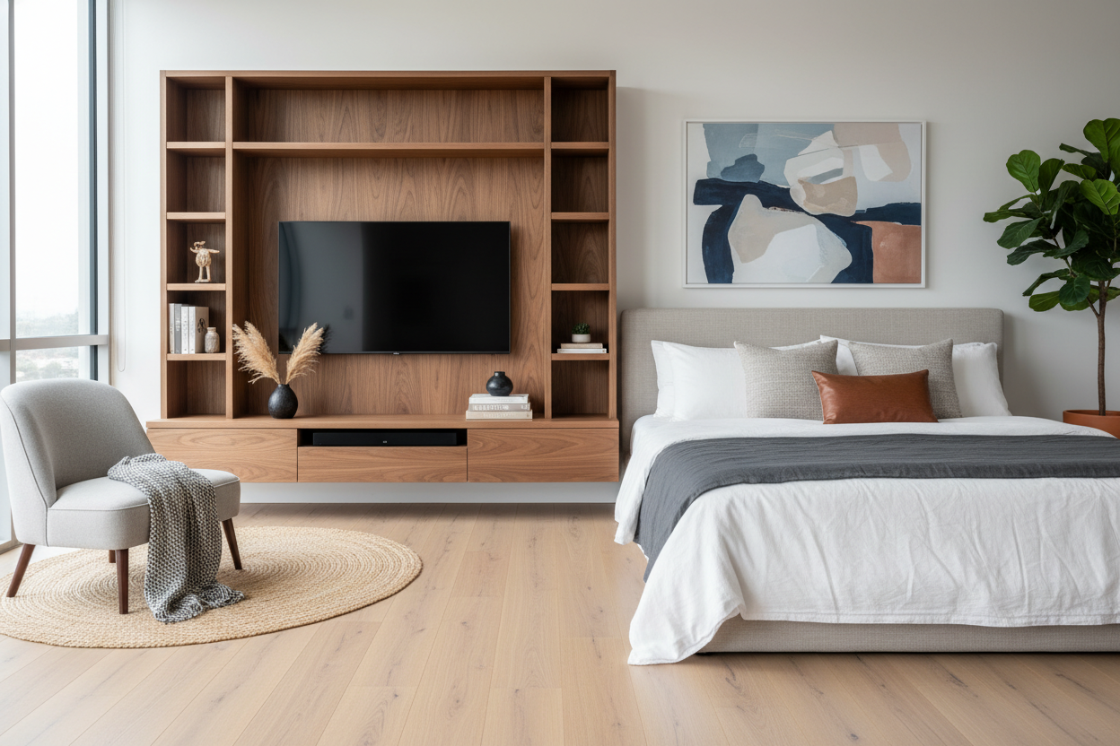 The 3 Rules for Picking Bedroom TV Stands That Don't Look Tacky