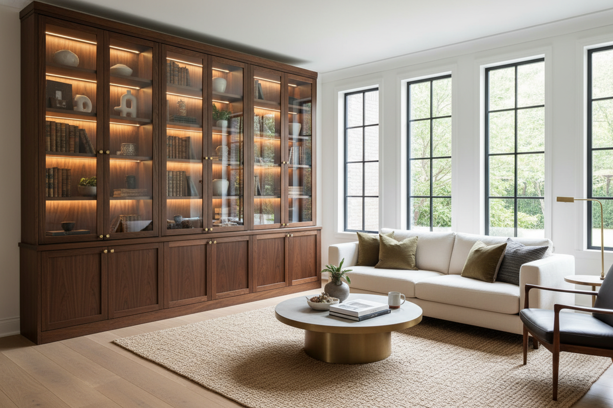 Is a Wood Bookcase With Glass Doors Too Dated for Modern Homes?