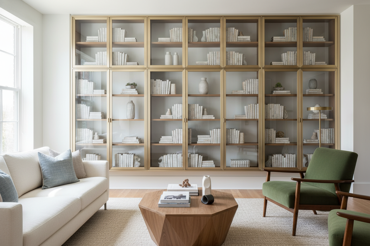 Are Bookshelves Glass Doors the Secret to a Brighter Room?