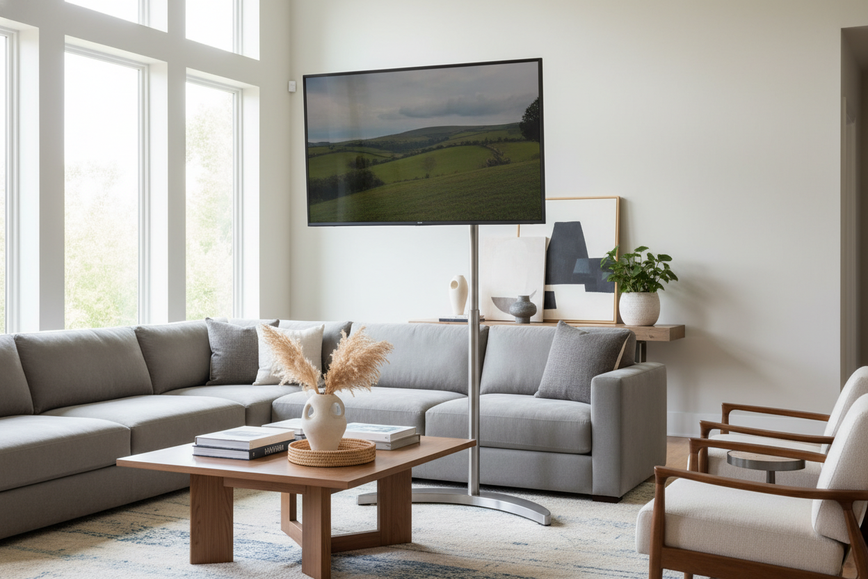 Can't See Over the Couch? Try an Extra Tall TV Floor Stand