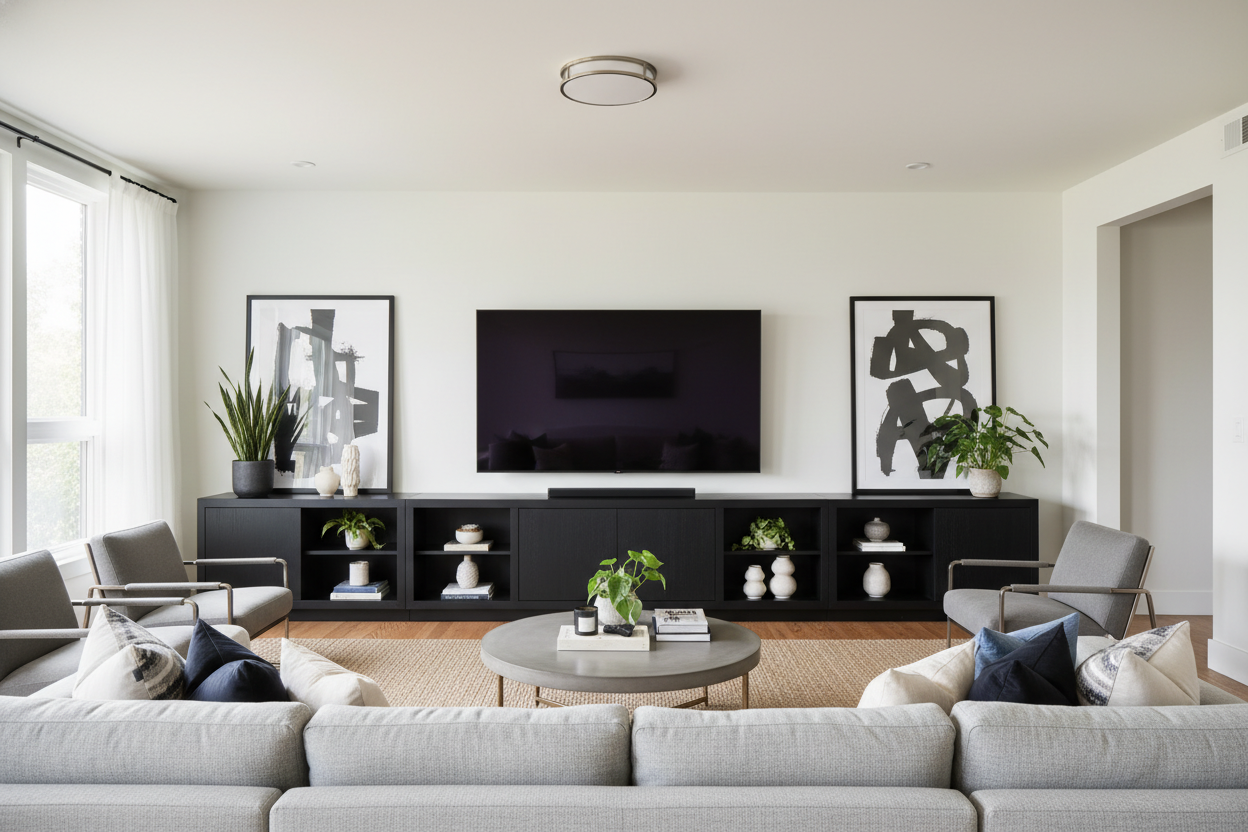 Why I Refuse to Design Big Rooms Without a TV Stand 90 Inches Wide