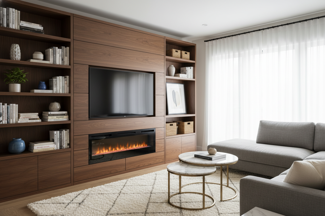 Why an Entertainment Centre With Fireplace Beats Real Built-Ins