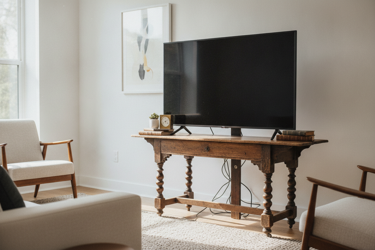 Can an Antique TV Stand Actually Hold a Modern Flat Screen?
