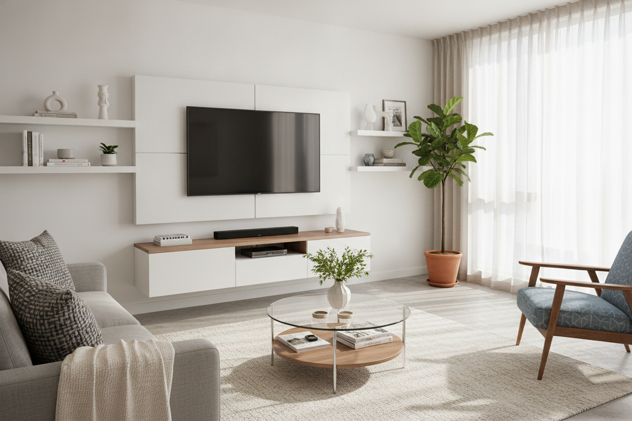 Why I Faked a Wall Install With a Television Stand With Floater Mount