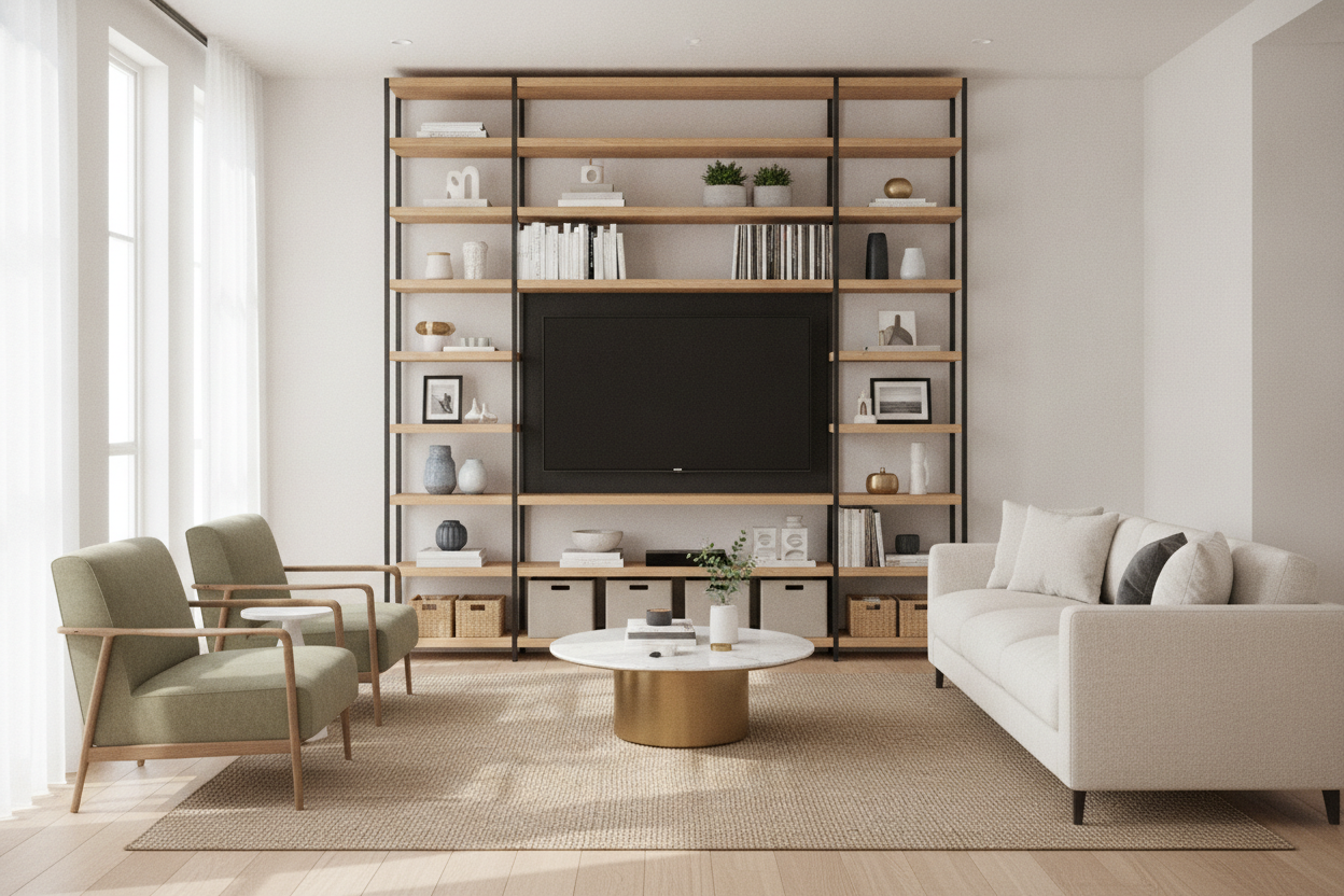 Your Low TV Console Is Wasting Space (Try a Media Shelf Instead)