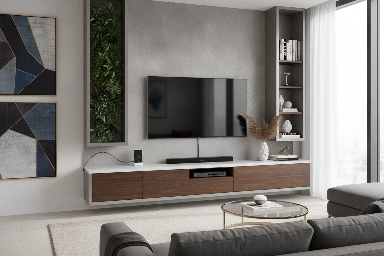 Your Messy Cords Are Begging for a Modern Style TV Unit Design