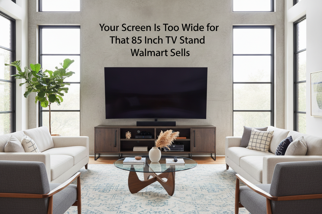Your Screen Is Too Wide for That 85 Inch TV Stand Walmart Sells