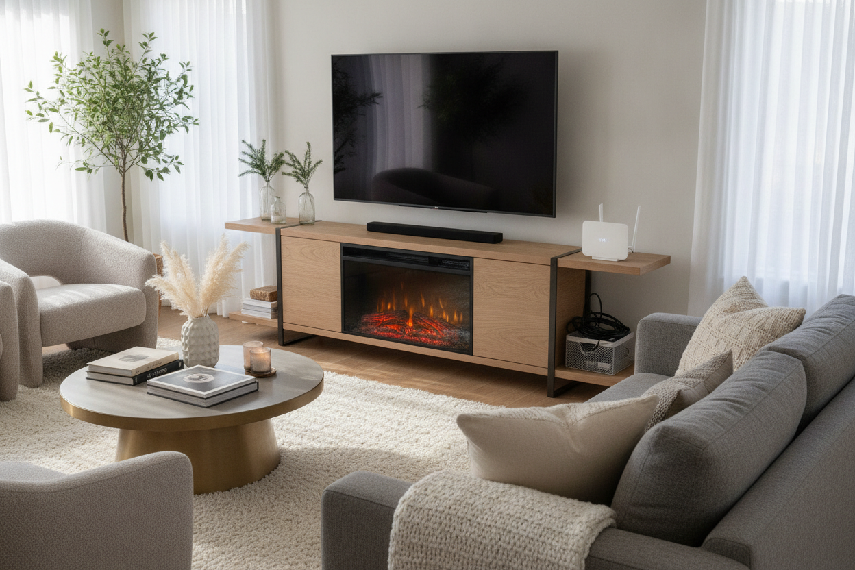 Are TV Stands for Fireplace Setups Safe for Your Router?