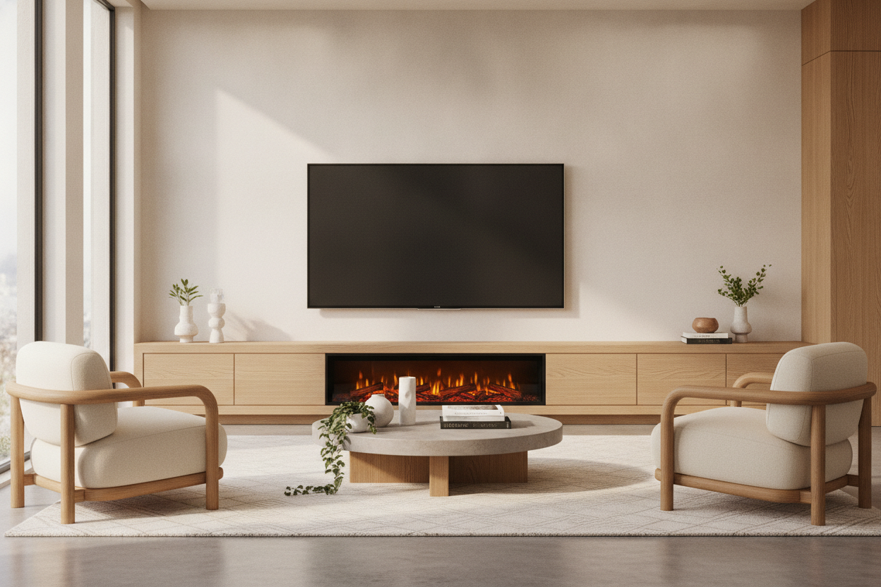 I Finally Found an Oak Fireplace TV Stand That Doesn't Look Rustic