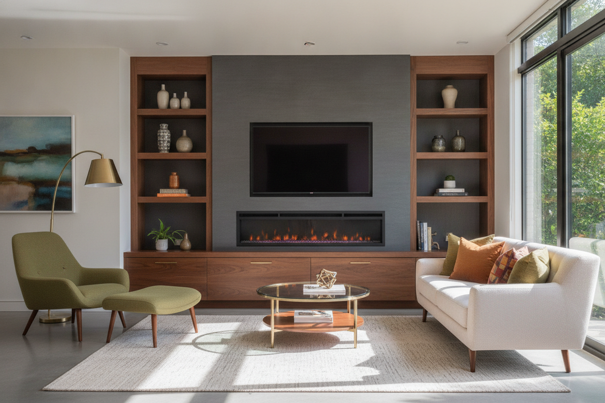 Why a Fireplace TV Stand Walnut Finish Actually Looks Expensive