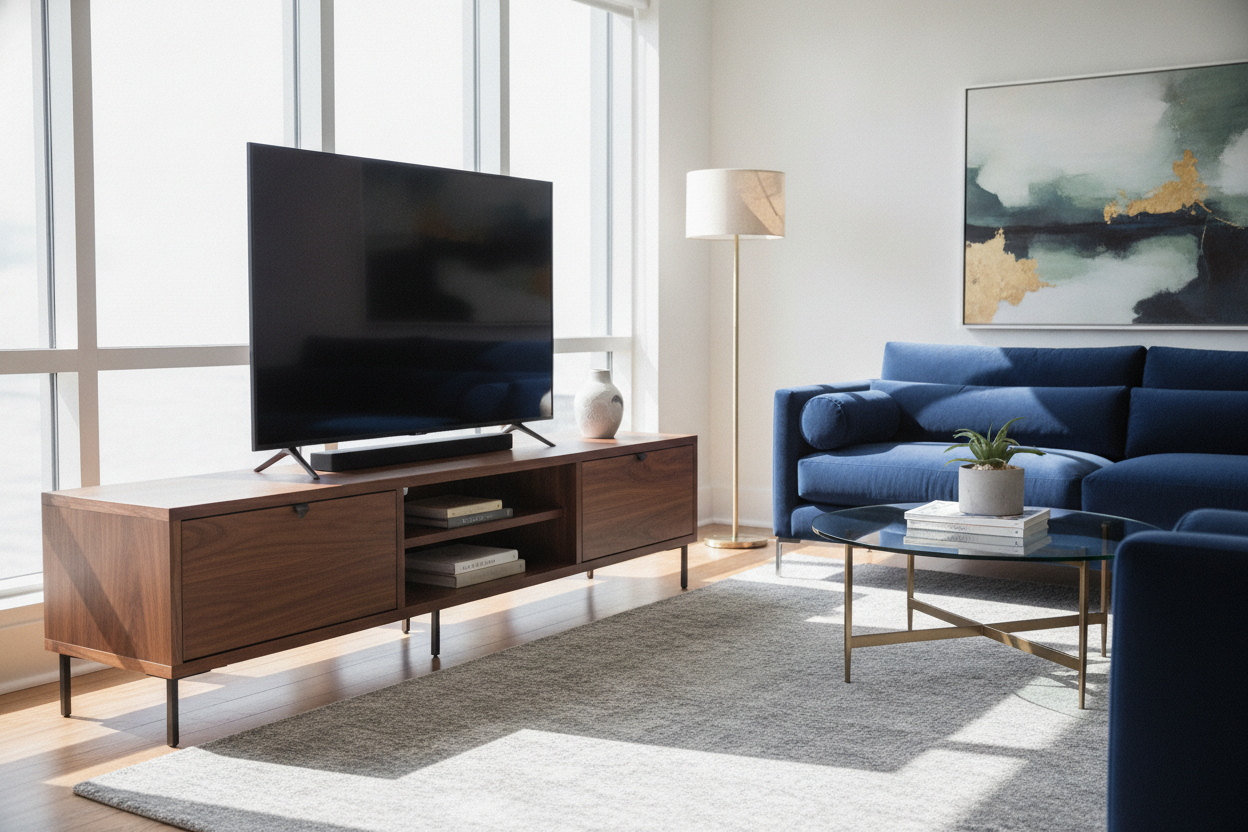 I Finally Found a Wood TV Stand for 65 Inch TV (That Isn't Farmhouse)