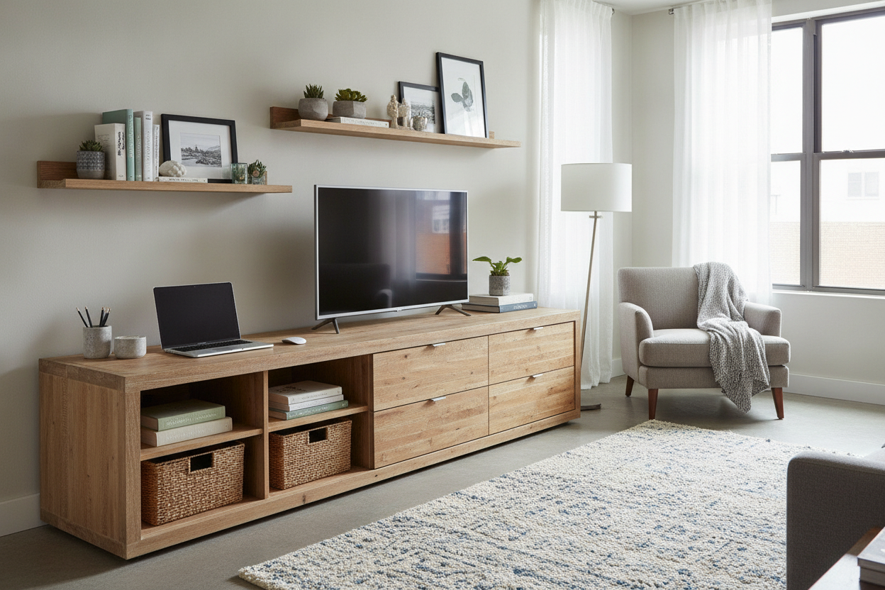 Why I Swapped My Bookcase for a TV Stand Office Setup