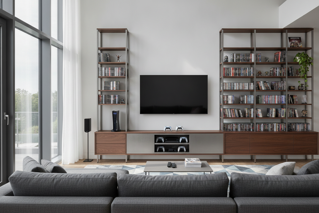 Your Controllers Are Everywhere (Get a Game Storage and TV Stand)