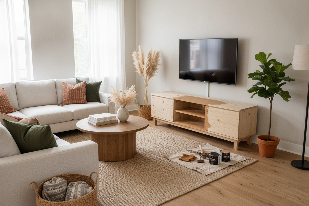 Why I Gambled on an Unfinished TV Console (And Stained It Myself)