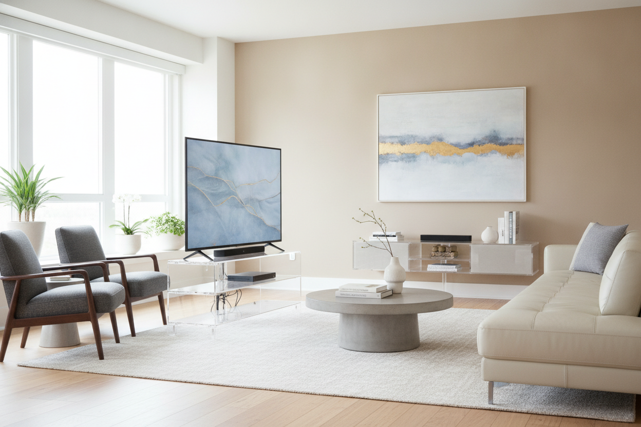 I Feared Cord Clutter Until I Bought an Acrylic TV Stand