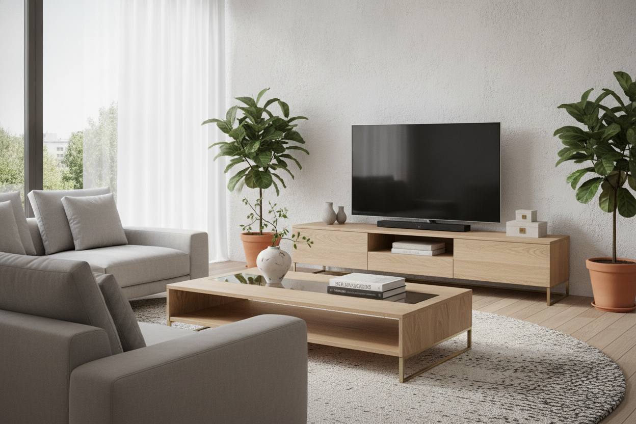 Why Making Your Coffee Table and TV Stand Match Is Actually Genius