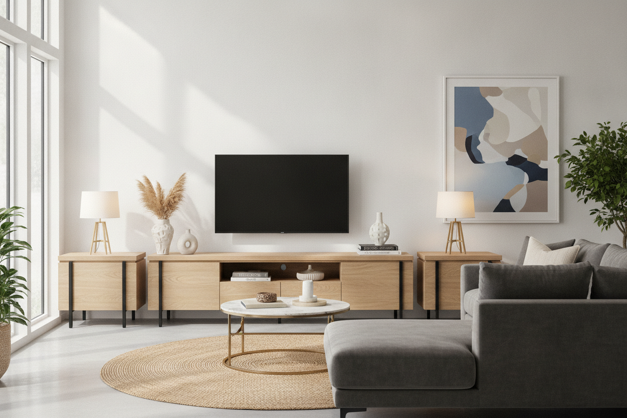 Do Matching End Tables and TV Stand Sets Look Dated?