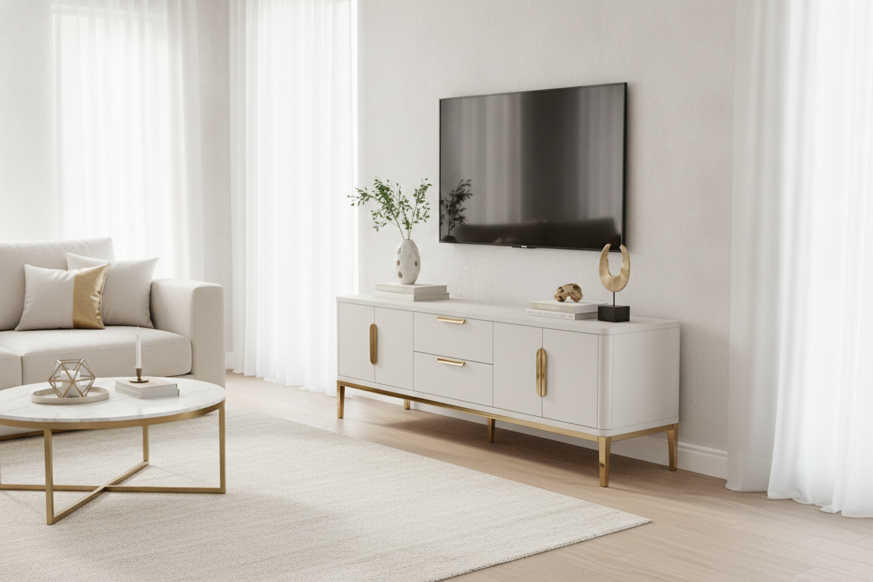 Can a White and Gold TV Console Table Actually Look Expensive?