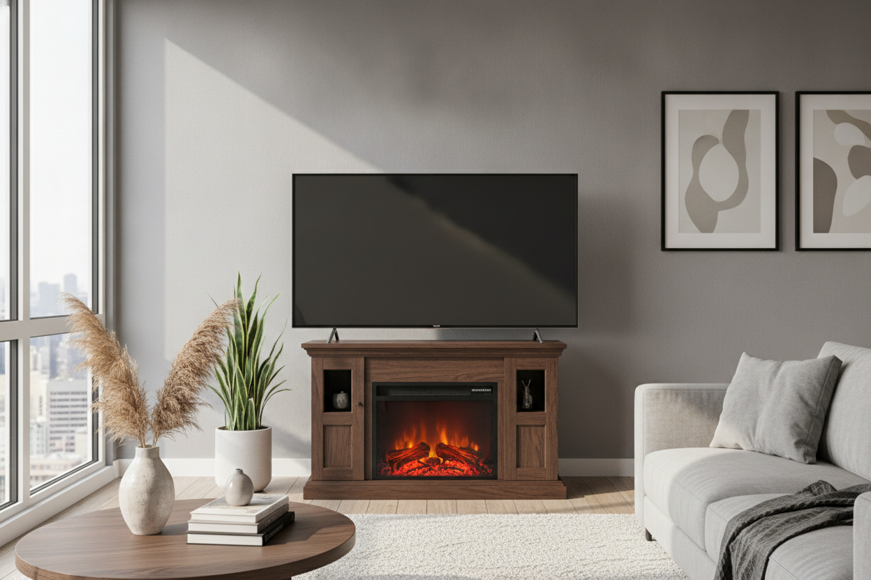 Will a 55-Inch TV Look Weird on a 45 Inch TV Stand With Fireplace?