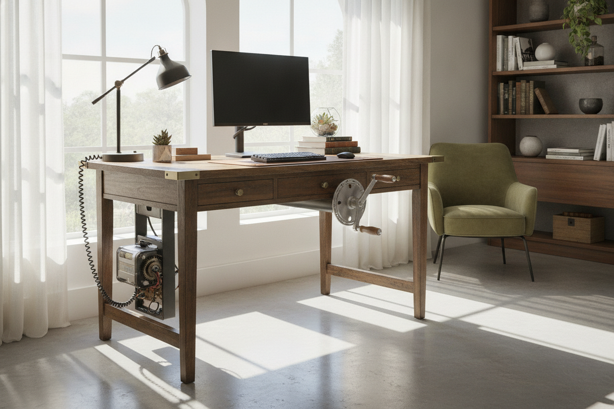 Making Your Own Standing Desk Out of a Vintage Table Saved My Office