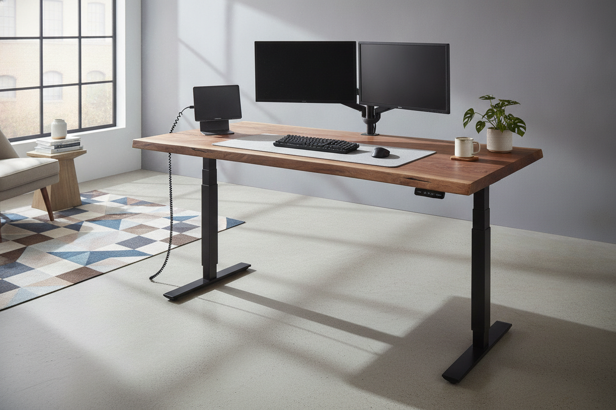 How I Sourced a Gorgeous Custom Desk Top for Standing Desk Frames
