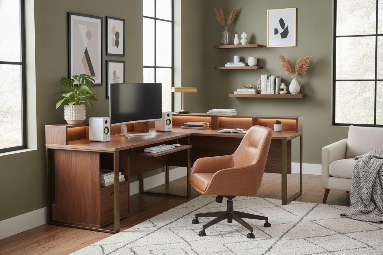 Why a Brown Corner Computer Desk Doesn't Have to Look Like 1995