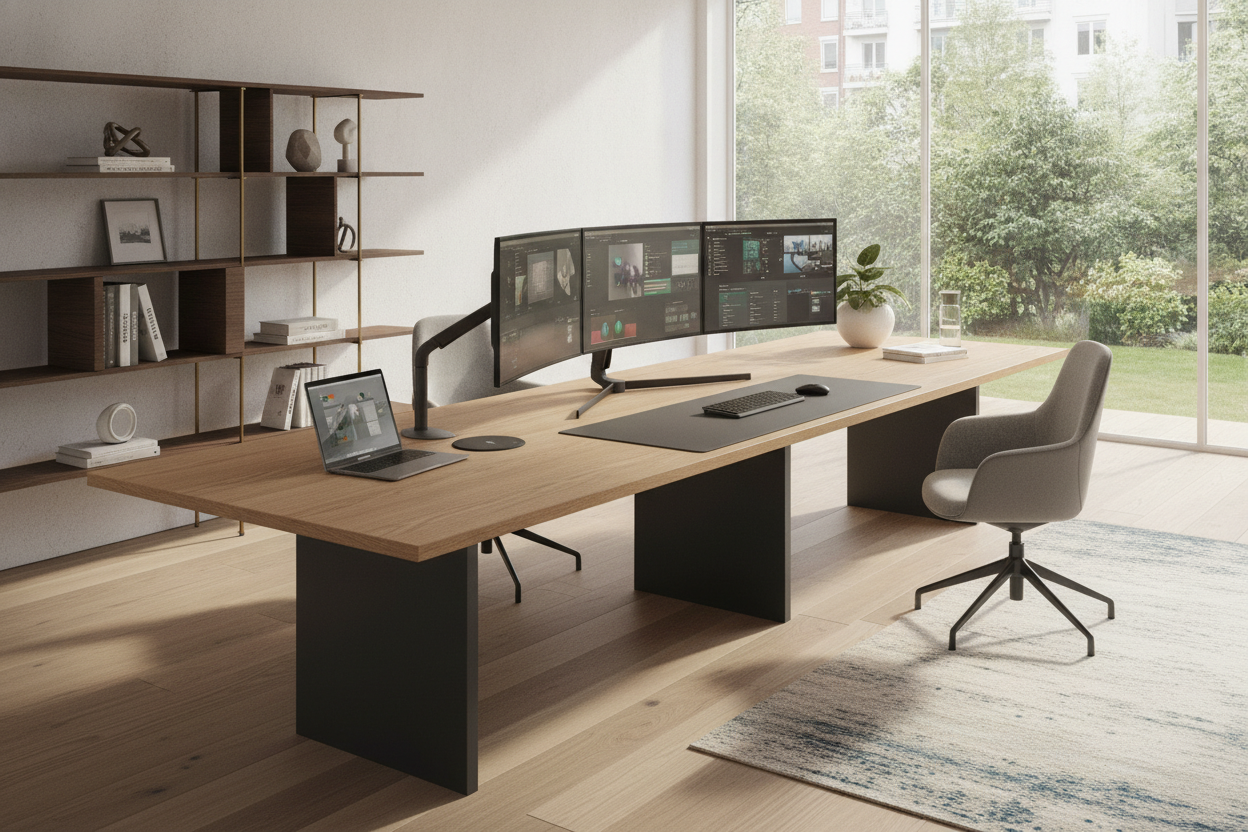I Finally Found a Modern Desk Large Enough for All My Monitors