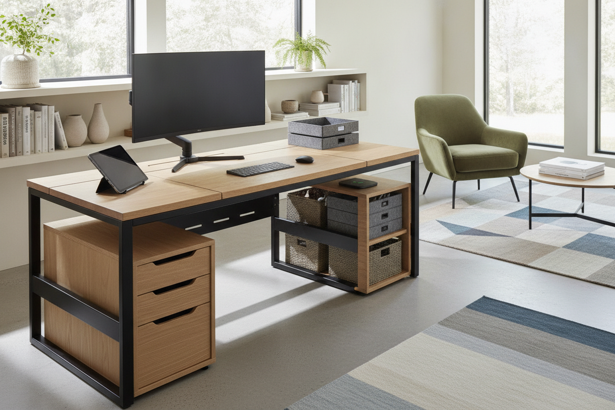 The 55-Inch Modular Desk Guide: Surface Zoning, Frame Support, and Workspace Storage