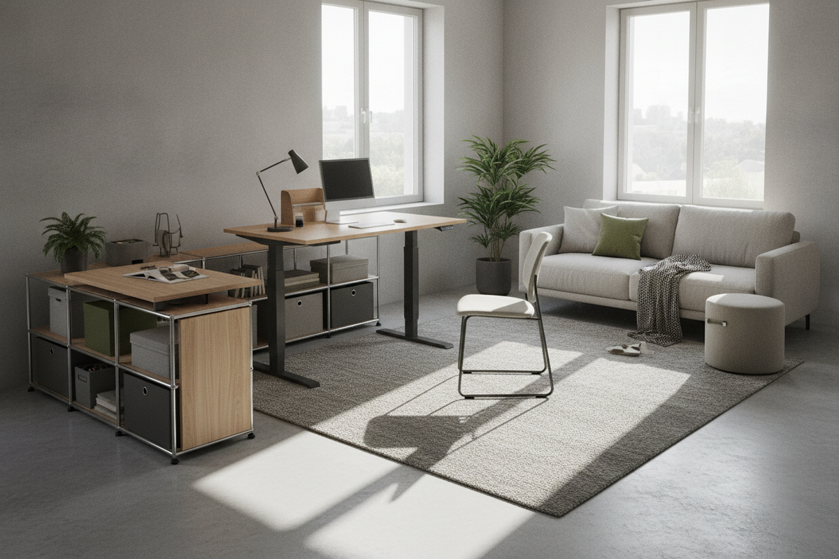 The Adjustable Desk Small Space Planning Guide: Compact Footprints, Dynamic Clearances, and Modular Storage Integration