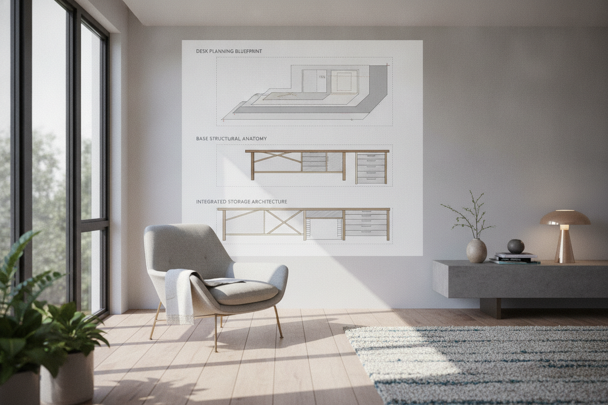 Designing a Desk Planning Blueprint: Dimensional Tiers, Base Structural Anatomy, and Integrated Storage Architecture