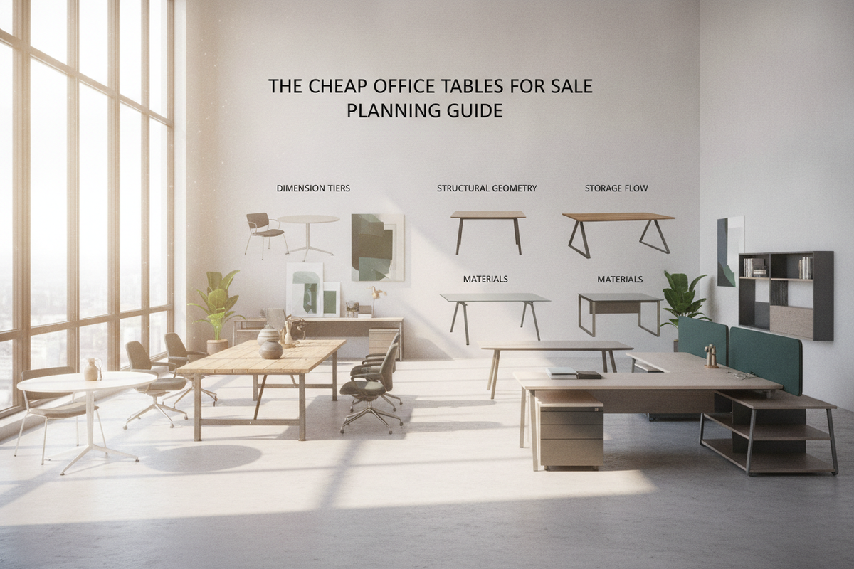 The Cheap Office Tables for Sale Planning Guide: Dimension Tiers, Structural Geometry, Materials, and Storage Flow
