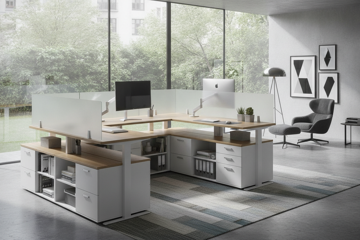 Cubicle Standing Desk Guide: Spatial Geometry, Partition Clearances, and Modular Storage Integration