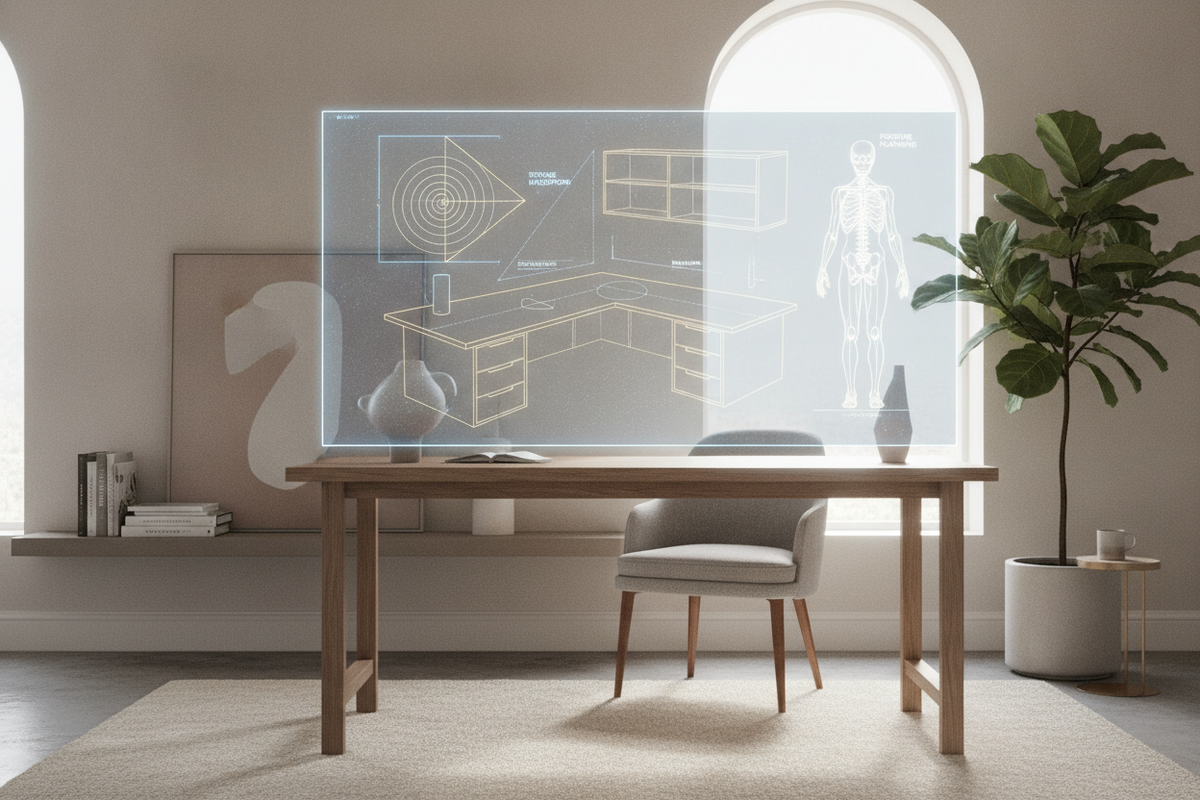 Ergonomic Desk Computer Blueprint: Layout Geometries, Surface Proportions, Storage Integration, and Posture Planning