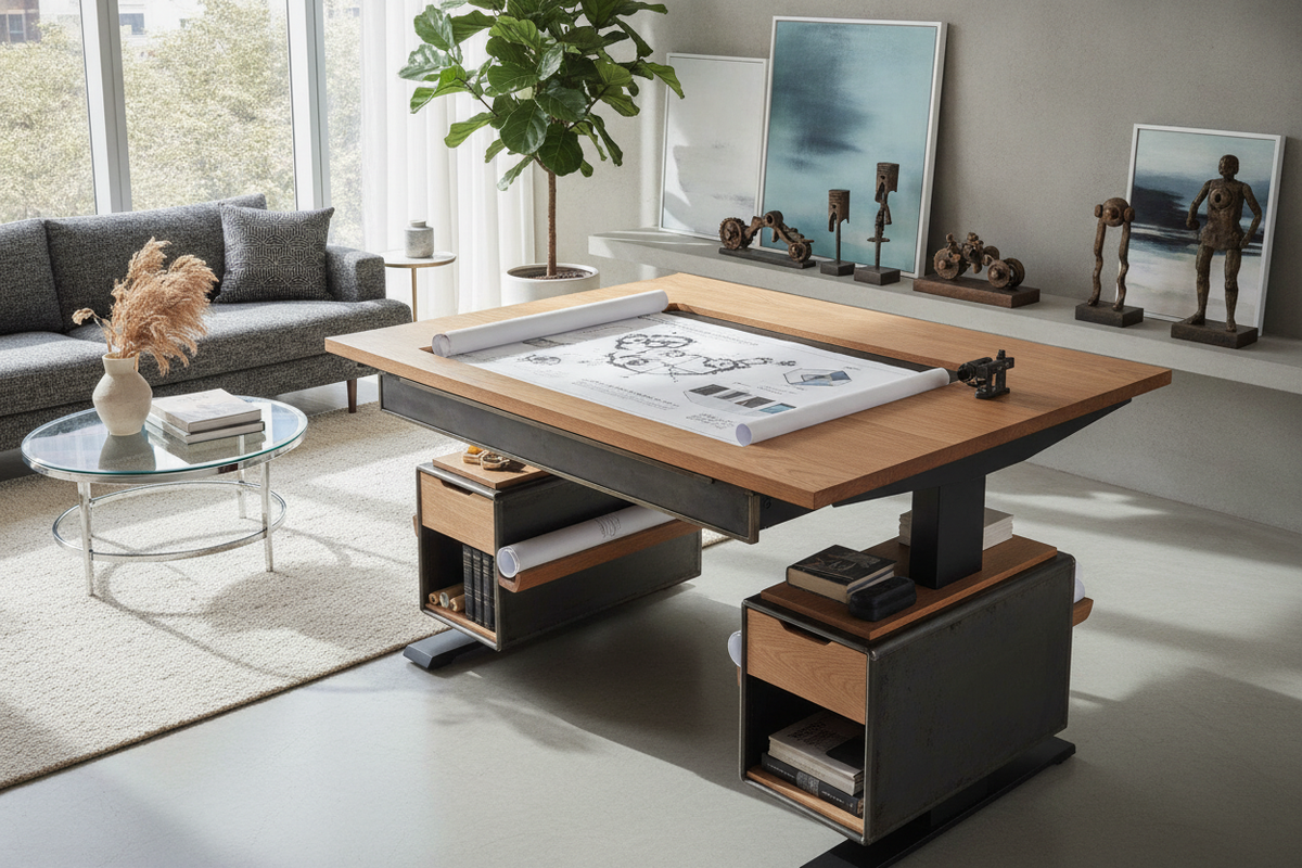 Desk Platform for Standing Blueprint: Mechanical Archetypes, Sizing Tiers, Material Builds, and Storage Integration
