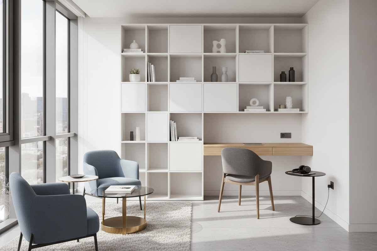 Desks and Chairs for Small Spaces Blueprint: Workstation Archetypes, Seating Clearances, and Modular Storage Pairing