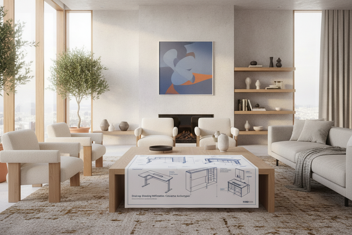 Desktop Standing Workstation Blueprint: Converter Archetypes, Spatial Footprints, Dynamic Clearances, and Storage Integration