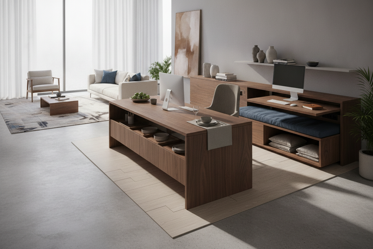 Desk and Dining Table Dual-Purpose Blueprint: Convertible Archetypes, Spatial Dimensions, Transition Protocols, and Concealed Storage